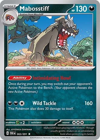 063/091 Mabosstiff (Holo) - Paldean Fates - Pokémon card (English)
