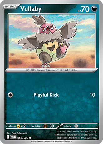 063/086 Vullaby (White Flare) Pokemon card (English)