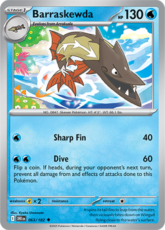 063/182 Barraskewda - Destined Rivals - Pokémon card (English)