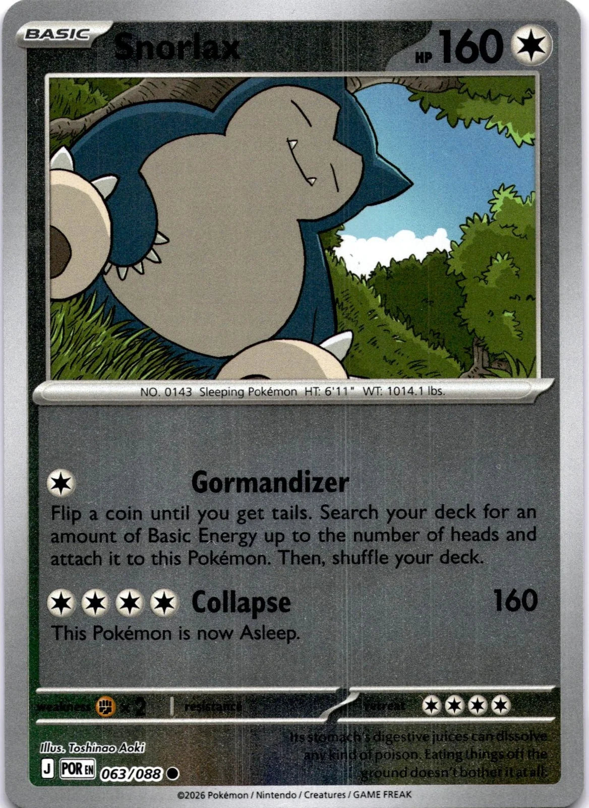063/088 Snorlax (Reverse Holo) (Perfect Order) Pokémon card (English)