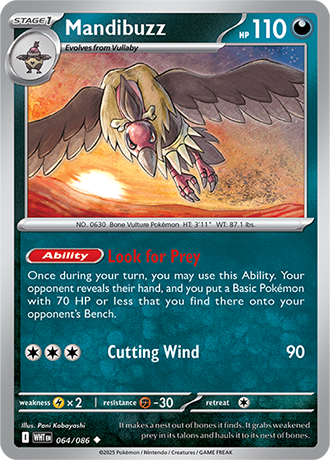 064/086 Mandibuzz (White Flare) Pokemon card (English)