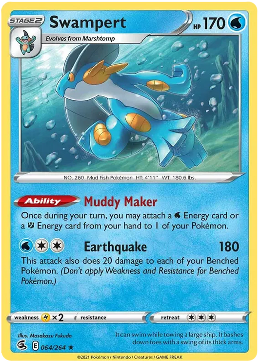 064/264 Swampert (Holo) (Fusion Strike) Pokemon card (English)