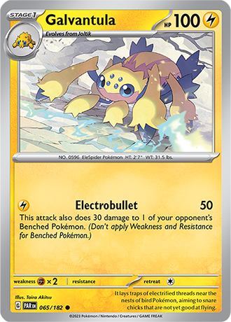 065/182 Galvantula / Stage 1 / Common (Paradox Rift) English card