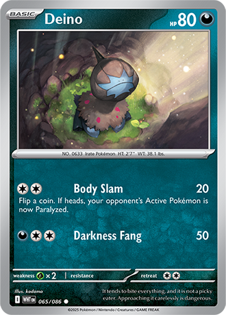 065/086 Deino (White Flare) Pokemon card (English)