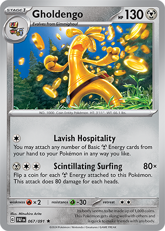 067/091 Gholdengo (Holo) - Paldean Fates - Pokémon card (English)