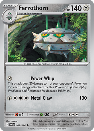 069/086 Ferrothorn (White Flare) Pokemon card (English)