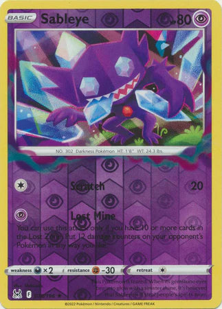 070/196 Sableye (Reverse Holo) (Lost Origin) Pokemon card (English)