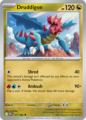 071/086 Druddigon (White Flare) Pokemon card (English)