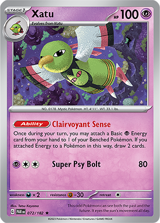 072/182 Xatu / Stage 1 / Rare/Holo (Paradox Rift) English card