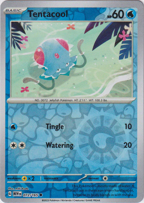 072/165 Tentacool (Reverse holo) - Pokémon 151 - Pokémon card (English)