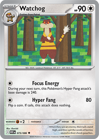 073/086 Watchog (White Flare) Pokemon card (English)