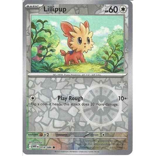 074/086 Lillipup (Reverse Holo) (White Flare) Pokemon card (English)