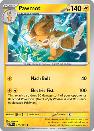 076/193 Pawmot holo - Paldea Evolved - Pokémon card (English)