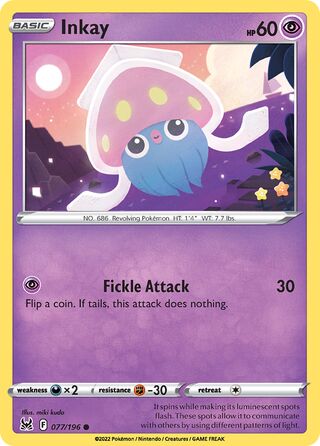 077/196 Inkay (Lost Origin) Pokemon card (English)