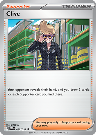 078/091 Clive - Supporter - Paldean Fates - Pokémon card (English)