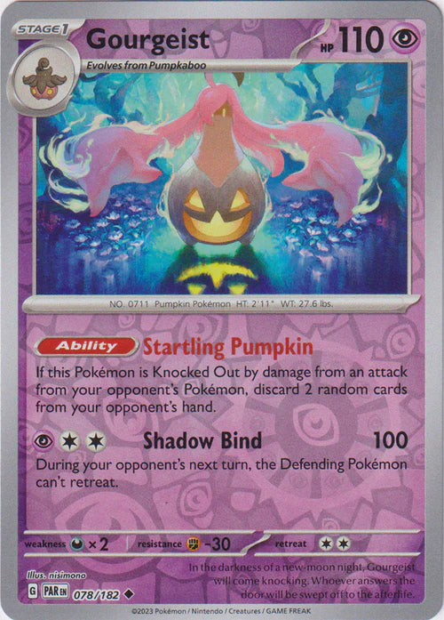 078/182 Gourgeist (Reverse Holo) / Stage 1 / Uncommon (Paradox Rift) English card