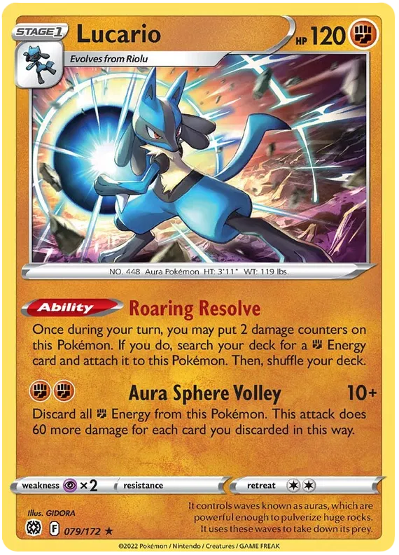 079/172 Lucario (Holo) (Brilliant Stars) Pokemon card (English)