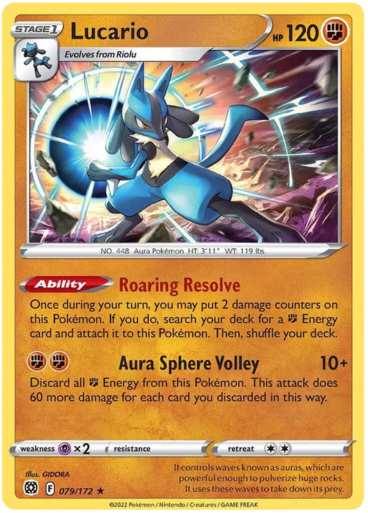 079/172 Lucario (Holo) (Brilliant Stars) Pokemon card (English)