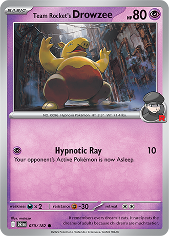 079/182 Team Rocket's Drowzee - Destined Rivals - Pokémon card (English)