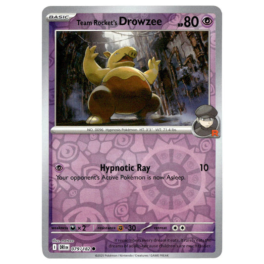 079/182 Team Rocket's Drowzee (Reverse Holo) - Destined Rivals - Pokémon card (English)