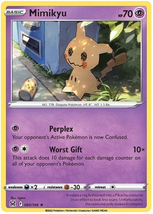 080/196 Mimikyu (Rare) (Lost Origin) Pokemon card (English)
