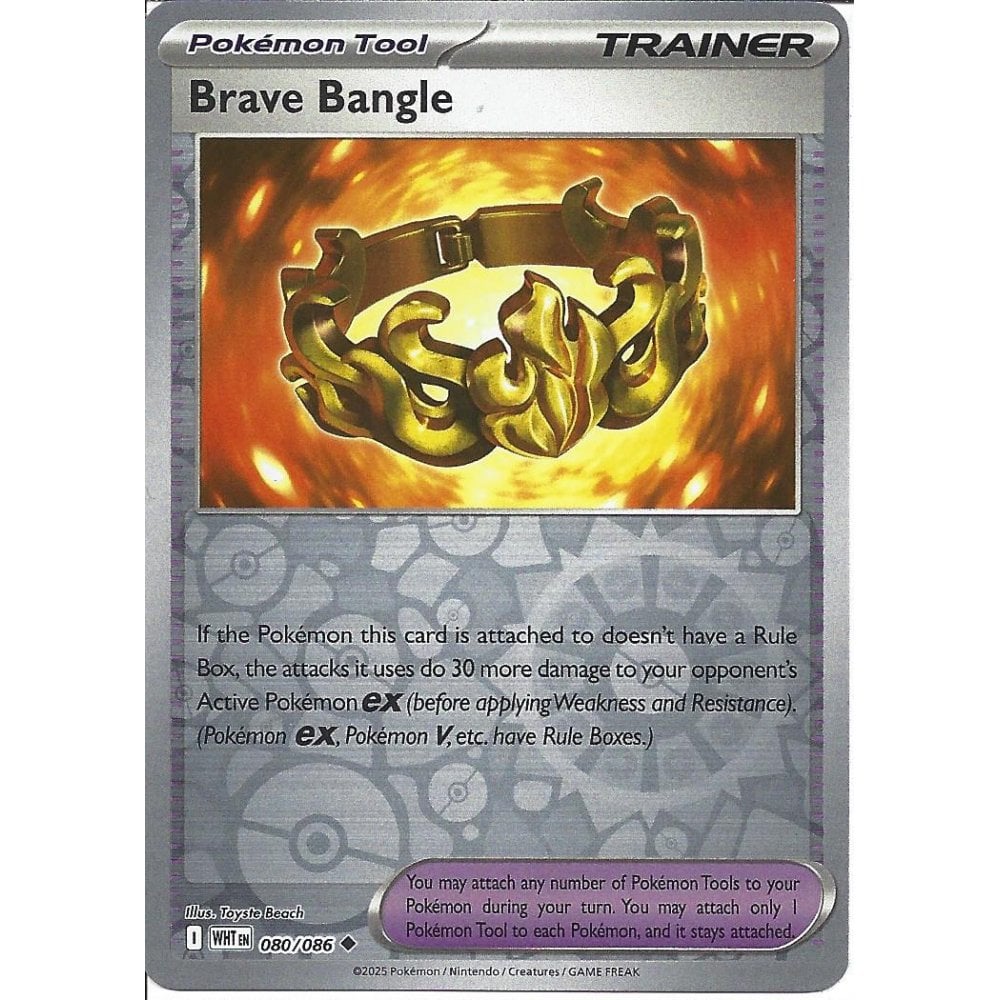 080/086 Brave Bangle (Reverse Holo) (Tool) (White Flare) Pokemon card (English)
