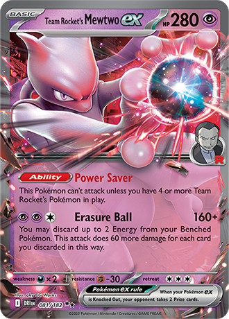081/182 Team Rocket's Mewtwo EX - Destined Rivals - Pokémon card (English)