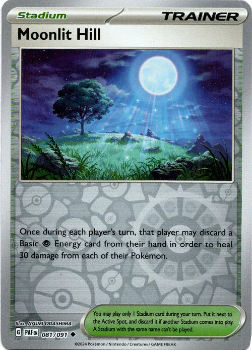 081/091 Moonlit Hill (Reverse Holo) - Stadium - Paldean Fates - Pokémon card (English)