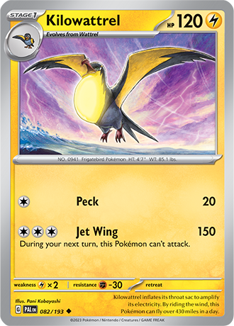 082/193 Kilowattrel - Paldea Evolved - Pokémon card (English)