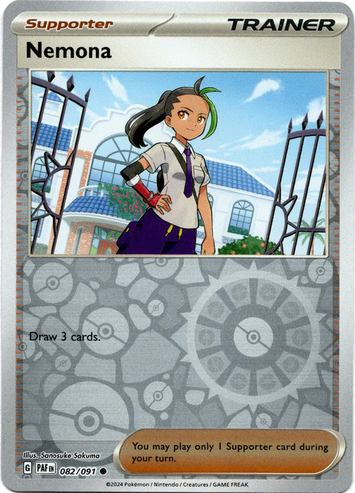 082/091 Nemona (Reverse Holo) - Supporter - Paldean Fates - Pokémon card (English)