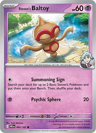 083/165 Steven's Baltoy - Destined Rivals - Pokémon cards (English)