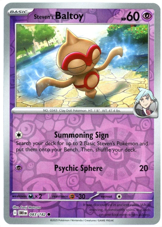 083/165 Steven's Baltoy (Reverse Holo) - Destined Rivals - Pokémon card (English)
