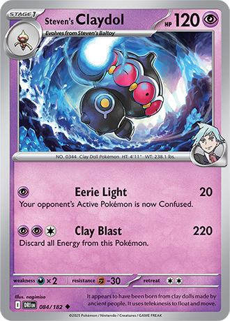 084/182 Steven's Claydol - Destined Rivals - Pokémon card (English)