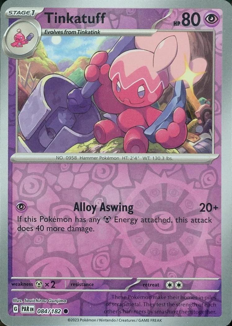 084/182 Tinkatuff (Reverse Holo) / Stage 1 / Common (Paradox Rift) English card (Copy)