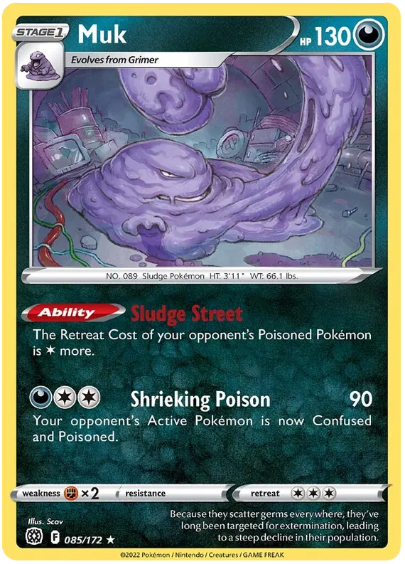 085/172 Muk (Rare) (Brilliant Stars) Pokemon card (English)