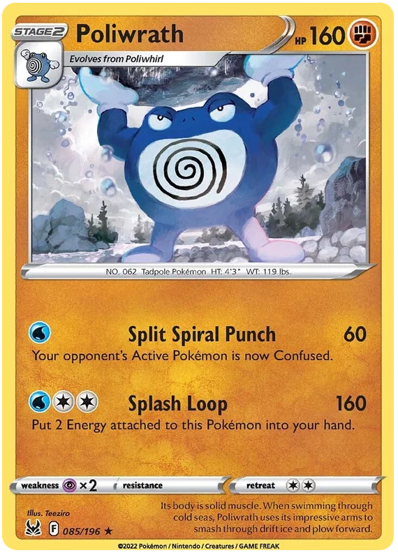 085/196 Poliwrath (Rare) (Lost Origin) Pokemon card (English)