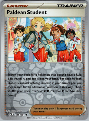 085/091 Paldean Student (Reverse Holo) - Supporter - Paldean Fates - Pokémon card (English)