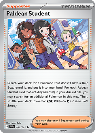 086/091 Paldean Student - Supporter - Paldean Fates - Pokémon card (English)