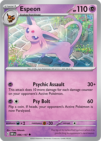 086/197 Espeon – Obsidian Flames - Pokémon card (English)