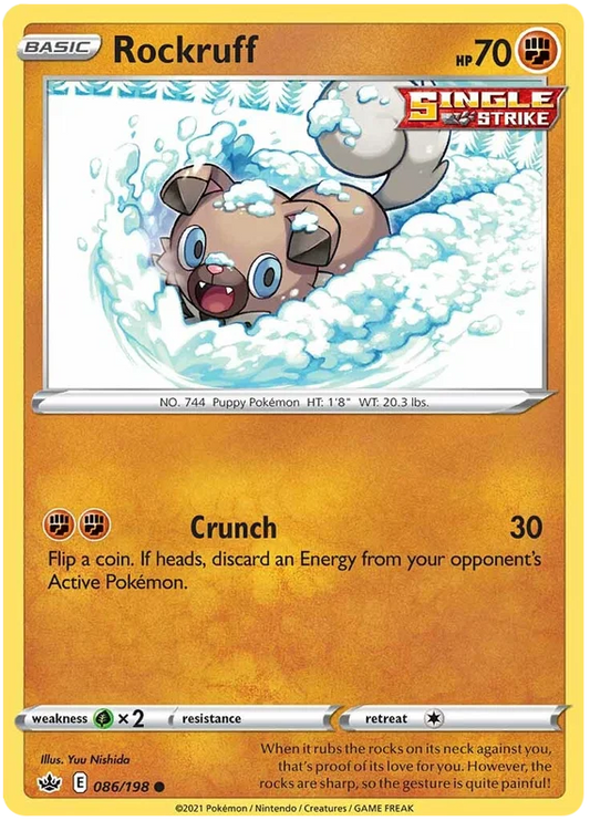 086/198 Rockruff (Chilling Reign) Pokémon card (English)