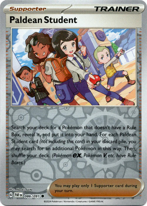 086/091 Paldean Student (Reverse Holo) - Supporter - Paldean Fates - Pokémon card (English)