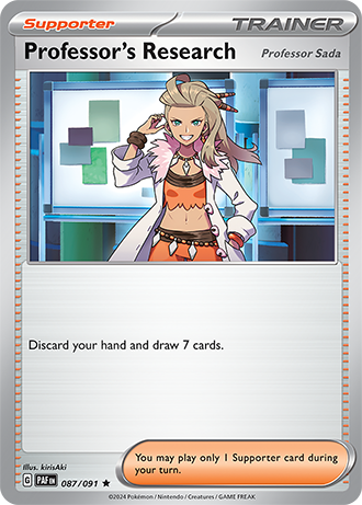 087/091 Professor's Research (Holo) - Paldean Fates - Pokémon card (English)