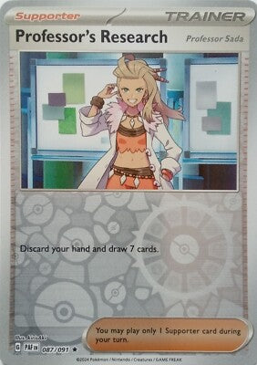 087/091 Professor's Research (Reverse Holo) - Paldean Fates - Pokémon card (English)