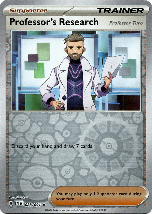 088/091 Professor's Research (Reverse Holo) - Supporter - Paldean Fates - Pokémon card (English)