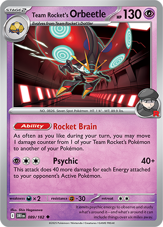 089/182 Team Rocket's Orbeetle - Destined Rivals - Pokémon card (English)