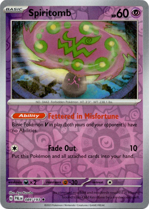 089/193 Spiritomb (Reverse holo) - Paldea Evolved - Pokémon card (English)
