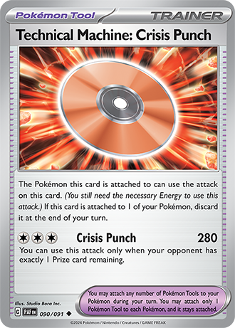 090/091 Technical Machine: Crises Punch / Pokémon Tool / Uncommon (Paldean Fates) English card