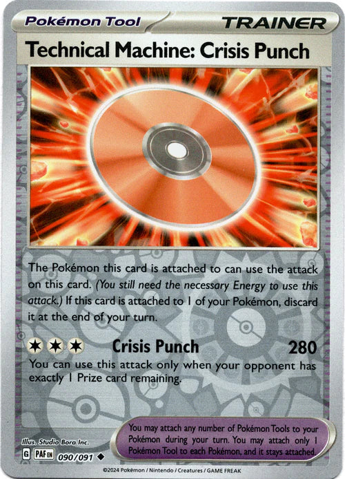 090/091 Technical Machine: Crises Punch (Reverse Holo) - Pokémon Tool - Paldean Fates - Pokémon card (English)