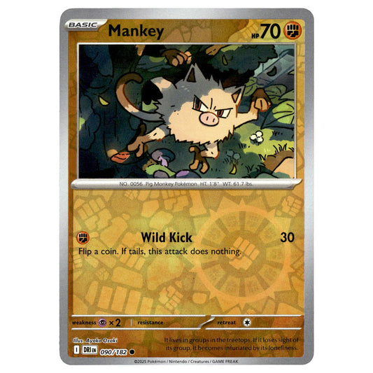 090/182 Mankey (Reverse Holo) - Destined Rivals - Pokémon card (English)