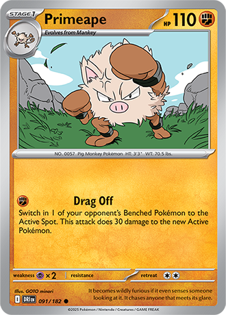 091/182 Primeape - Destined Rivals - Pokémon card (English)